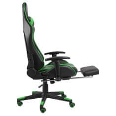 Vidaxl Vrtljiv gaming stol z naslonjalom za noge zelen PVC