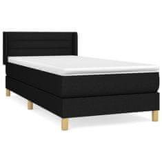 Vidaxl Box spring postelja z vzmetnico črna 90x200 cm blago