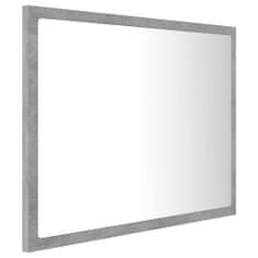 Vidaxl LED kopalniško ogledalo betonsko sivo 60x8,5x37 cm akril