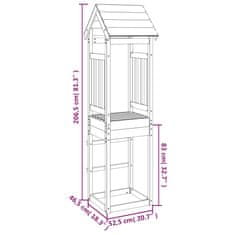 Vidaxl Igralni stolp 52,5x46,5x206,5 cm trdna borovina