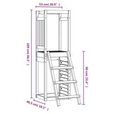 shumee Igralni stolp z lestvijo in plezalno steno 53x46,5x169 cm