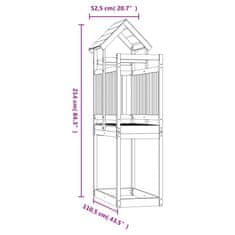 Greatstore Igralni stolp 52,5x110,5x214 cm trdna borovina