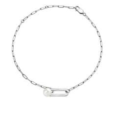 Hot Diamonds Elegantna srebrna zapestnica z diamanti in biseri Linked DL652