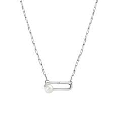 Hot Diamonds Elegantna srebrna ogrlica z diamantom in biserom Linked DN172
