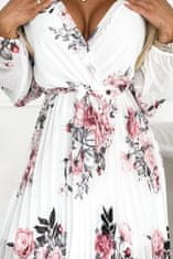 Numoco Ženska cvetlična obleka Ysabel belo-roza Universal