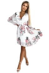 Numoco Ženska cvetlična obleka Ysabel belo-roza Universal