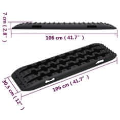 Greatstore Plošče proti zdrsu 2 kosa črne barve 106x30,5x7 cm najlon