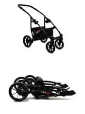Babylux Largo Maroon Flowers | 2v1 Kombinirani Voziček kompleti | Otroški voziček + Carrycot