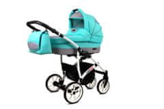 Babylux Largo Mint | 4v1 Kombinirani Voziček kompleti | Otroški voziček + Carrycot + Avtosedežem + ISOFIX