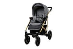 Babylux Largo Grey Flex | 3v1 Kombinirani Voziček kompleti | Otroški voziček + Carrycot + Avtosedežem