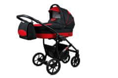 Babylux Largo Black Red | 2v1 Kombinirani Voziček kompleti | Otroški voziček + Carrycot