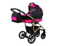 Babylux Largo Black Magenta | 2v1 Kombinirani Voziček kompleti | Otroški voziček + Carrycot