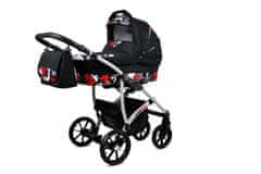 Babylux Largo Black Moro | 2v1 Kombinirani Voziček kompleti | Otroški voziček + Carrycot