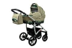 Babylux Largo Fern Leaf | 3v1 Kombinirani Voziček kompleti | Otroški voziček + Carrycot + Avtosedežem