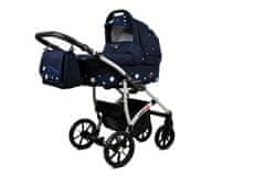 Babylux Largo Navy Blue Star | 2v1 Kombinirani Voziček kompleti | Otroški voziček + Carrycot