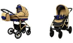 Babylux Largo Coffe Sailor Blue | 2v1 Kombinirani Voziček kompleti | Otroški voziček + Carrycot