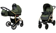 Babylux Largo Olive Black | 2v1 Kombinirani Voziček kompleti | Otroški voziček + Carrycot