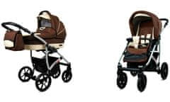 Babylux Largo Brown Cream | 2v1 Kombinirani Voziček kompleti | Otroški voziček + Carrycot