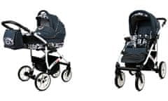 Babylux Largo Grey Geometric | 2v1 Kombinirani Voziček kompleti | Otroški voziček + Carrycot