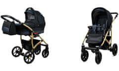Babylux Largo Black Grey | 2v1 Kombinirani Voziček kompleti | Otroški voziček + Carrycot