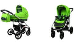 Babylux Largo Green Leaf | 2v1 Kombinirani Voziček kompleti | Otroški voziček + Carrycot