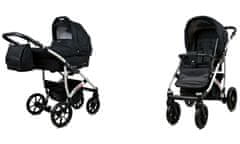 Babylux Largo Black | 2v1 Kombinirani Voziček kompleti | Otroški voziček + Carrycot