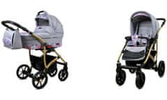 Babylux Largo Pink Owl | 2v1 Kombinirani Voziček kompleti | Otroški voziček + Carrycot