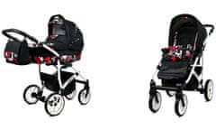 Babylux Largo Black Moro | 2v1 Kombinirani Voziček kompleti | Otroški voziček + Carrycot