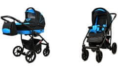 Babylux Largo Black Aqua | 2v1 Kombinirani Voziček kompleti | Otroški voziček + Carrycot