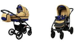 Babylux Largo Coffe Sailor Blue | 2v1 Kombinirani Voziček kompleti | Otroški voziček + Carrycot