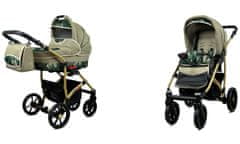 Babylux Largo Fern Leaf | 2v1 Kombinirani Voziček kompleti | Otroški voziček + Carrycot