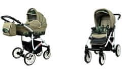 Babylux Largo Fern Leaf | 2v1 Kombinirani Voziček kompleti | Otroški voziček + Carrycot