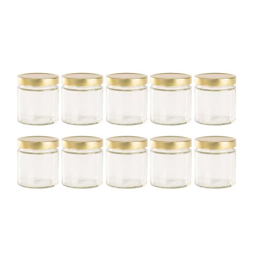 ROOSTERHOME Kozarec za shranjevanje z navojem 410ml zlat 10-set
