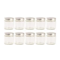 ROOSTERHOME Kozarec za shranjevanje z navojem 410ml srebrn 10-set