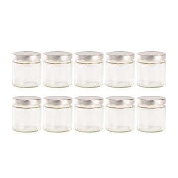 ROOSTERHOME Kozarec za shranjevanje z navojem 410ml srebrn 10-set