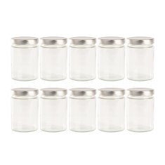 ROOSTERHOME Kozarec za shranjevanje z navojem 575ml srebrn 10-set