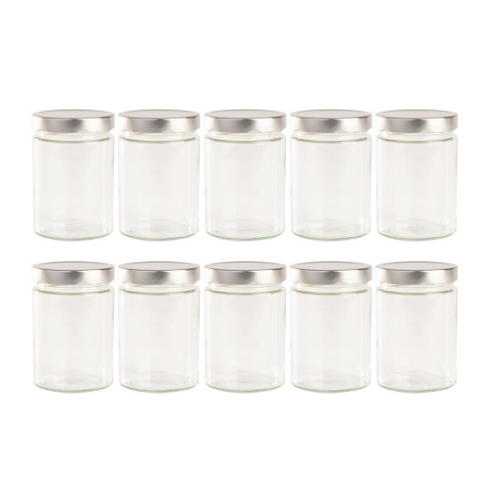 ROOSTERHOME Kozarec za shranjevanje z navojem 575ml srebrn 10-set