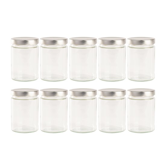 ROOSTERHOME Kozarec za shranjevanje z navojem 575ml srebrn 10-set