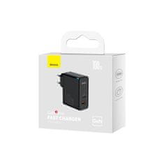 BASEUS Hitri univerzalni omrežni polnilnik GaN5 Pro USB-C / USB 100 W – črn