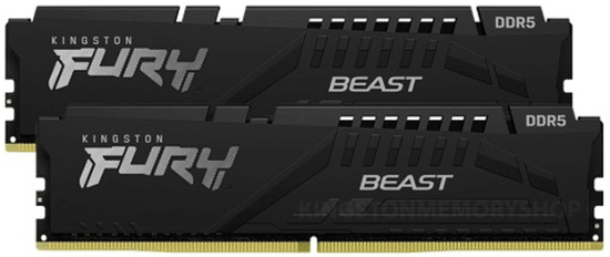 Kingston Fury Beast pomnilnik (RAM), 16GB (2x8GB), 5200MT/s, DDR5, CL40, črn (KF552C36BBEK2-16)