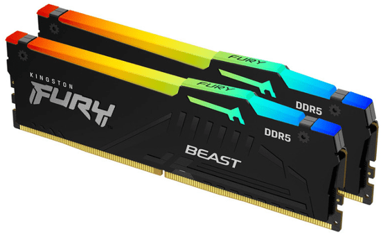Kingston Fury Beast pomnilnik (RAM), 16GB (2x8GB), 5600MT/s, DDR5, CL38, RGB (KF556C36BBEAK2-16)