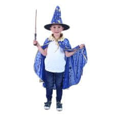 Rappa Otroški plašč modre barve s klobukom čarovnice/Halloween