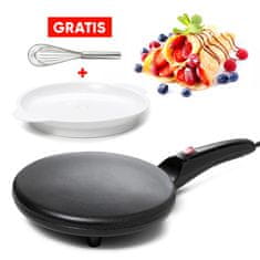 Cool Mango Ponev za palačinke z neoprijemljivim premazom, hitro in enostavno pečenje brez olja, komplet za palačinke, posoda za mešanje + ročna mešalka gratis, 600W moč, 20 cm premer – Crepemaker