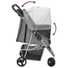 Vidaxl vidaXL Zložljiv pasji voziček siv 80x46x98 cm oksfordsko blago