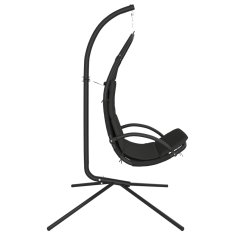Vidaxl Vrtni gugalni stol z blazino temno sivo oxford blago in jeklo