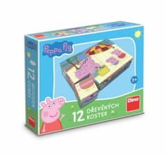 Dino Toys Peppa Pig - Leseni bloki 12 kosov