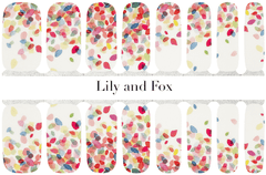 Lily and Fox Samolepilne predlakirane lak nalepke za nohte, 16 kom, Confetti Sprinkle