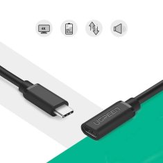 Ugreen Podaljšek za kabel USB-C 3.1 0,5 m črn