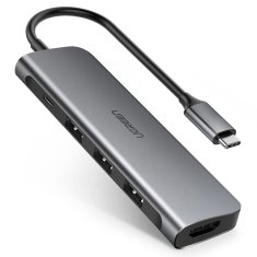 Ugreen multifunkcijski hub usb type c 3.0 power delivery 3x usb 3.0 / hdmi siv (50209)