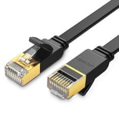 Ugreen ploščati kabel internetni omrežni kabel ethernet patchcord rj45 cat 7 stp lan 10 gbps 5m črna (nw106 11263)